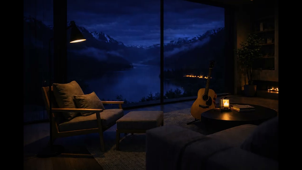 Cozy Night by the Lake 🌙 Acoustic Guitar Sleep Music | Deep Relaxation & Calm Ambient Sounds