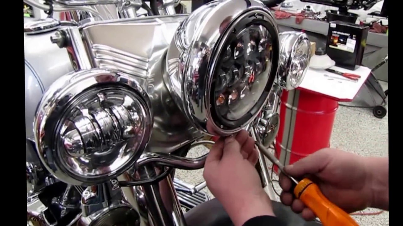 How to install Cyron ABIG7 series LED headlight on a Harley Fatboy
