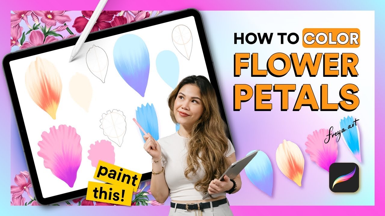 How to Color Flower Petals: Flowers Painting in Procreate Guide! 🖌️🌷