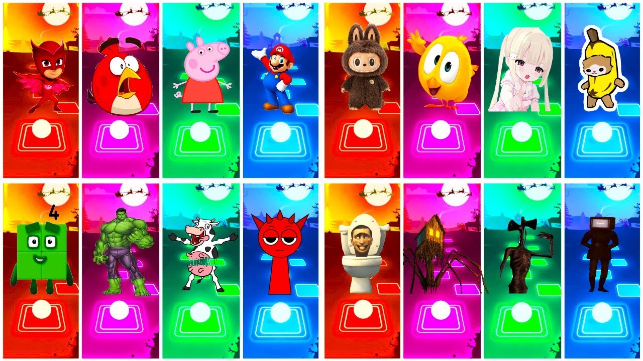 SIRENHEAD 🆚 EXTRA SLIDE 🆚 SKIBIDI TOILET 🆚 HOUSE HEAD 🆚 ODDBODS | Tiles Hop EDM Rush!