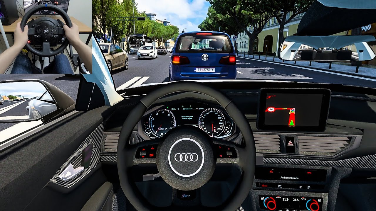 Euro Truck Simulator 2 - 2013 Audi RS7 Sportback [Steering wheel gameplay]