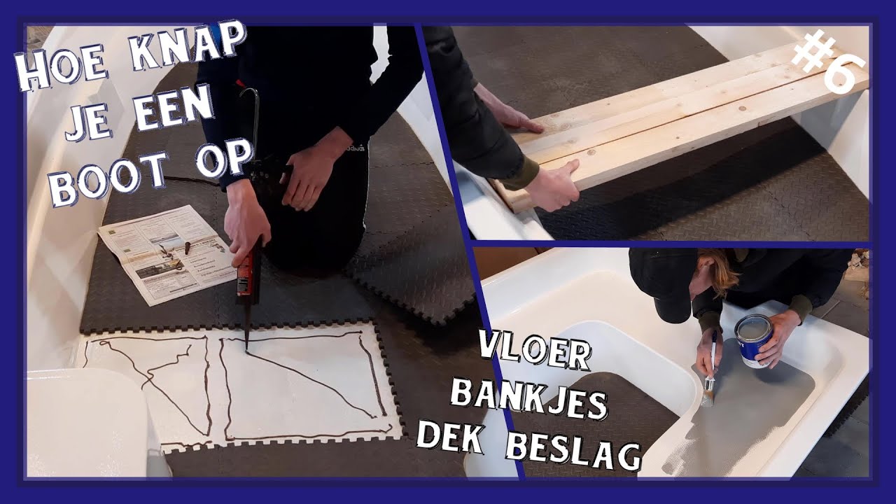 Vloer, bankje maken en het dek beslag bevestigen - Hoe knap je een boot op #6