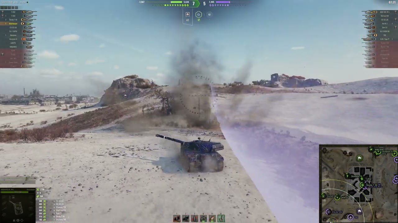 WOT World of Tanks Bourasque - 7 kills 4,6k damage