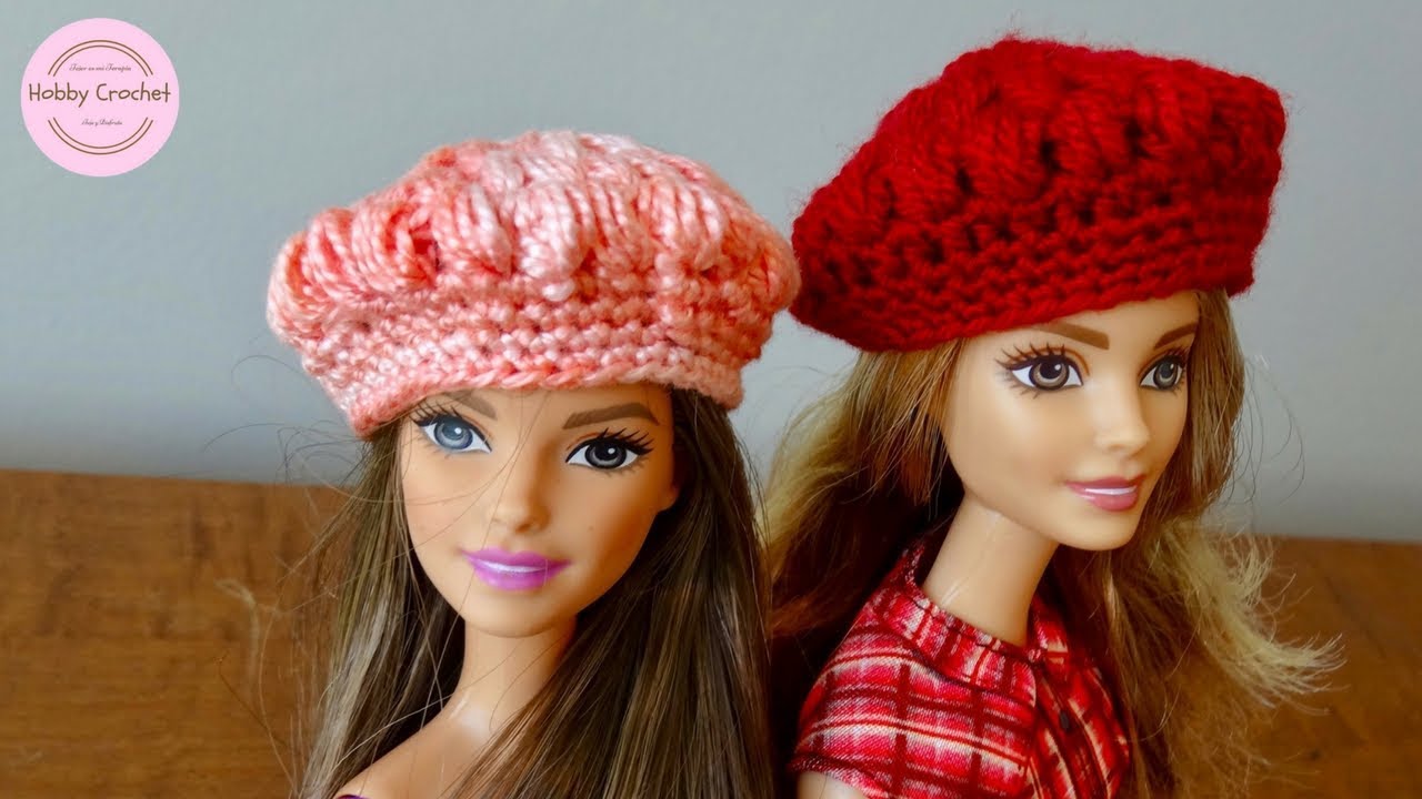 Boina punto puff a crochet para la Barbie paso a paso.
