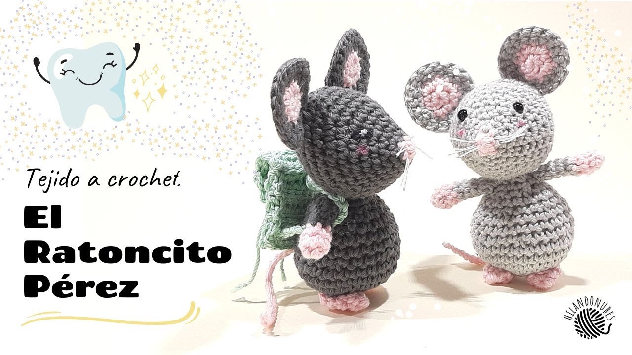 Ratoncito Pérez tejido crochet amigurumi 🐭 ❤️ 🦷