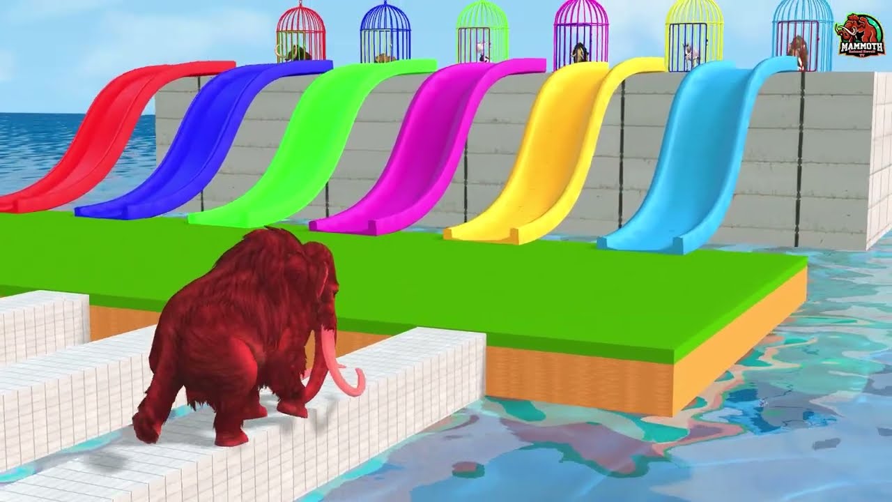 Giant Animals Color Change Game: Mammoth, Tiger, Elephant Paint Challenge