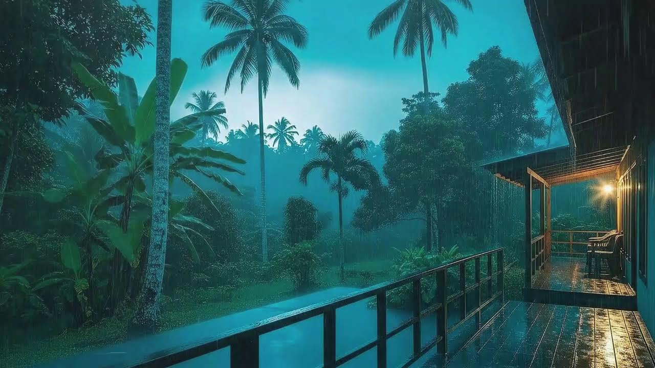 Sleep Faster with Soft Rain Sounds and Rolling Rumble at Cabin Terrace 🌧️