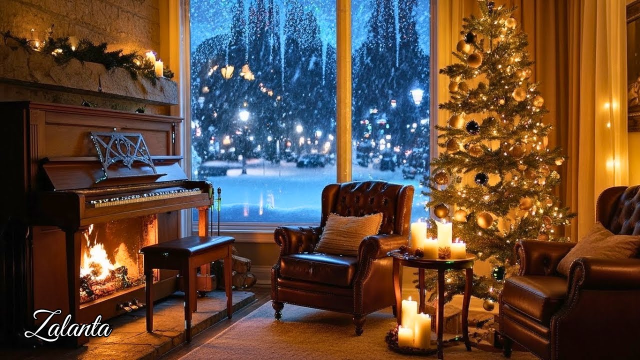 Cozy Christmas Jazz & Snowflakes Falling 🎄 Soft Instrumental Jazz Music for Holiday Relaxation