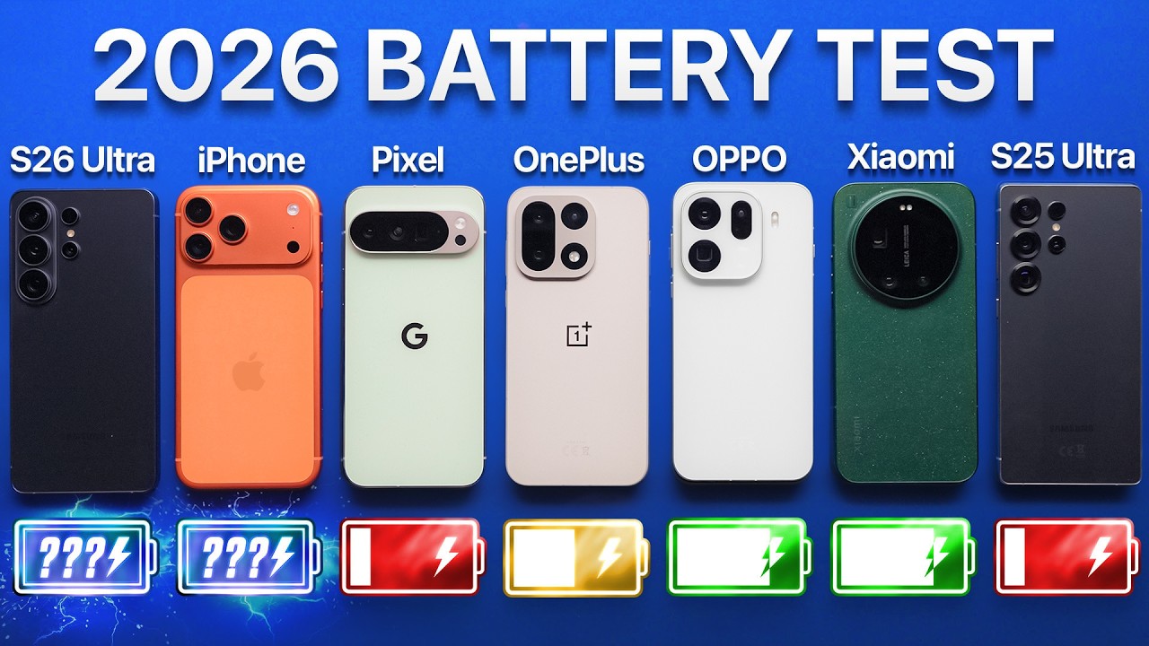 Samsung S26 Ultra vs iPhone / Google / OnePlus / Oppo / Xiaomi Battery Test