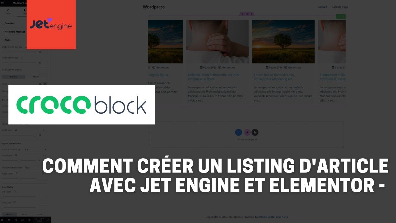 Comment créer un listing d'article avec jet engine et elementor - Crocoblock