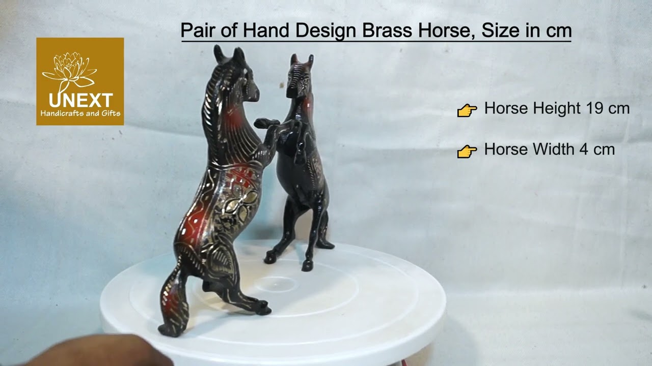 Multicolor Design Brass Pair of Horse 332
