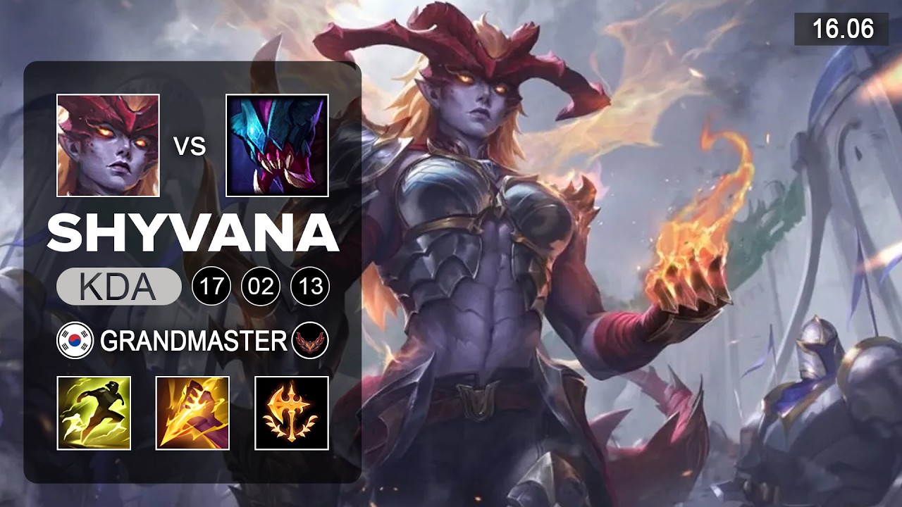 Shyvana vs Rek'Sai Jungle - KR Grandmaster - Patch 16.06 Season 16