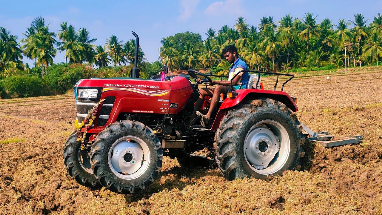 Mahindra yuvo tech Plus 575 4wd shuttle gear tractor goes to 5 point cultivator performance.. 