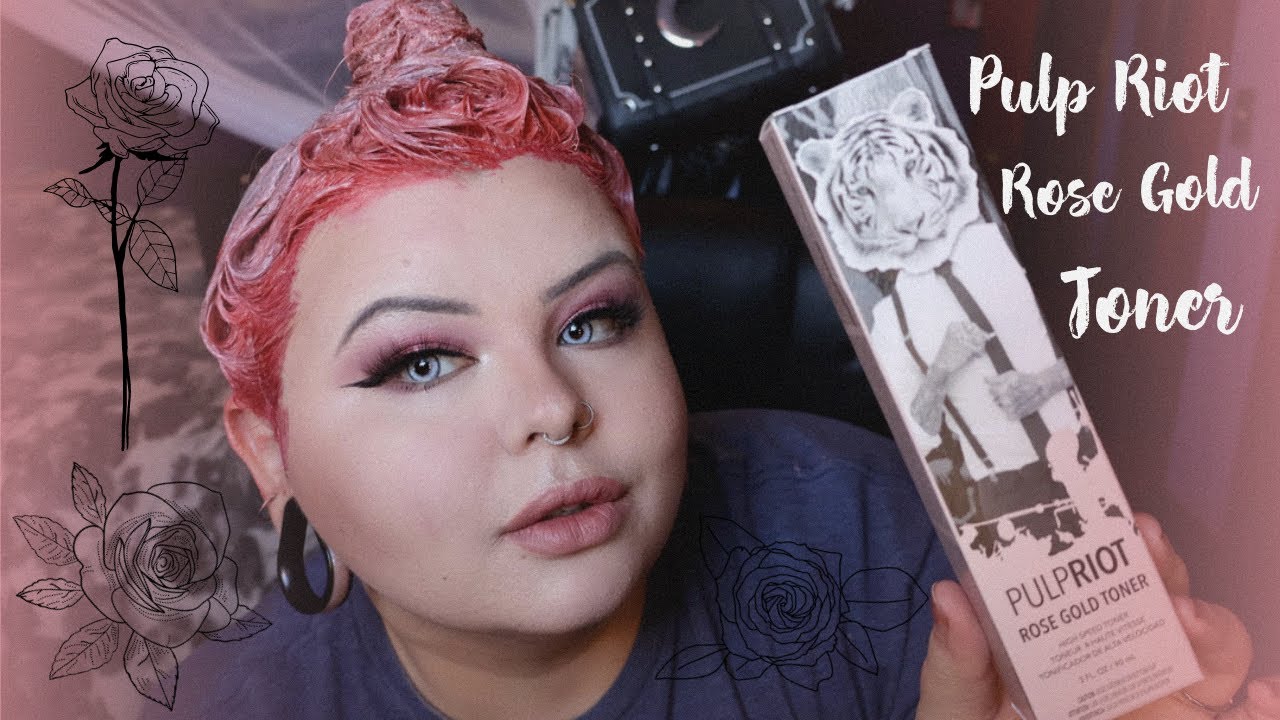 Pulp Riot Rose Gold Toner... over Blue Hair (oh no)