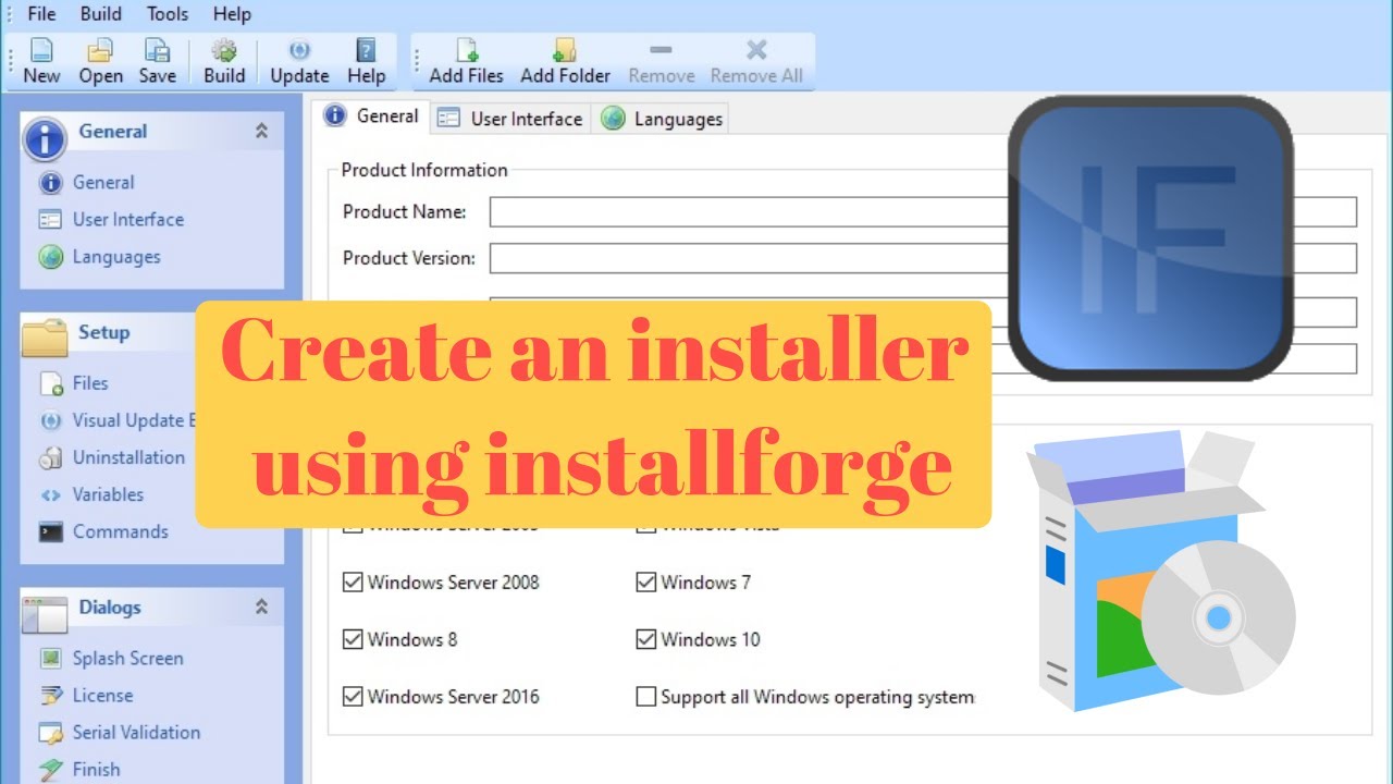 how to create a professional installer using installforge