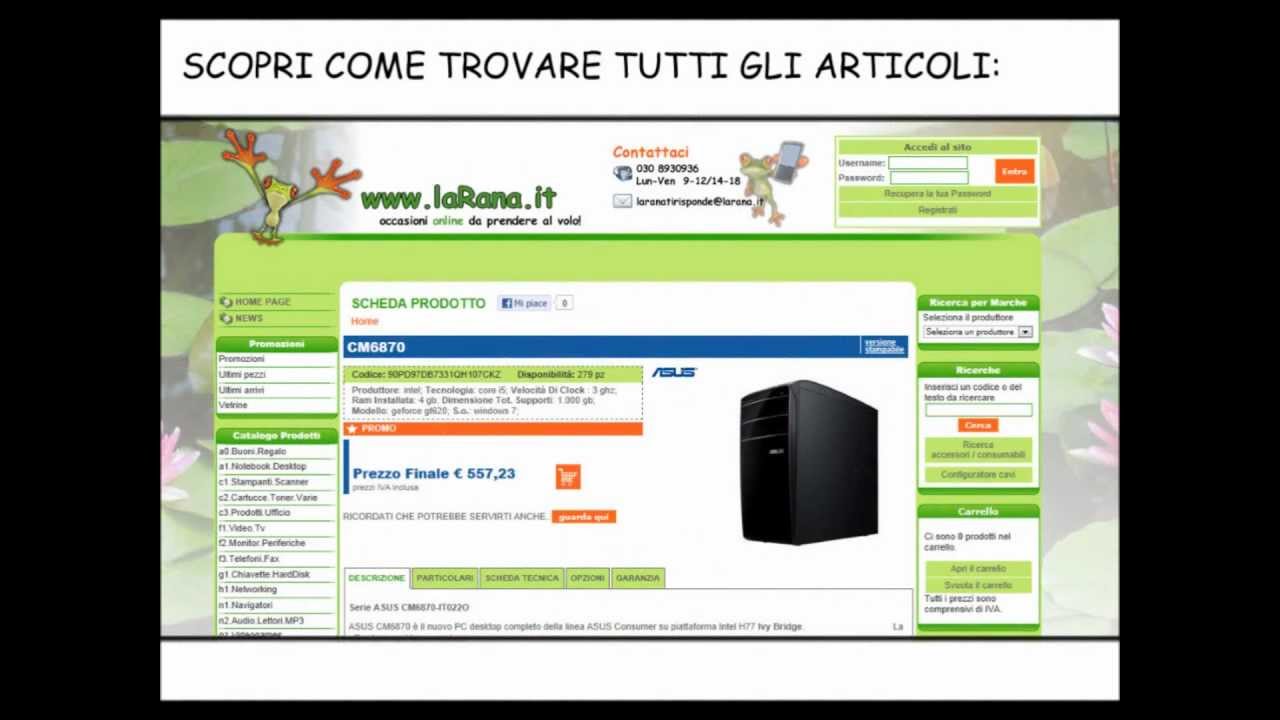 In promozione PC Asus CM6870 - negozio online laRana.it