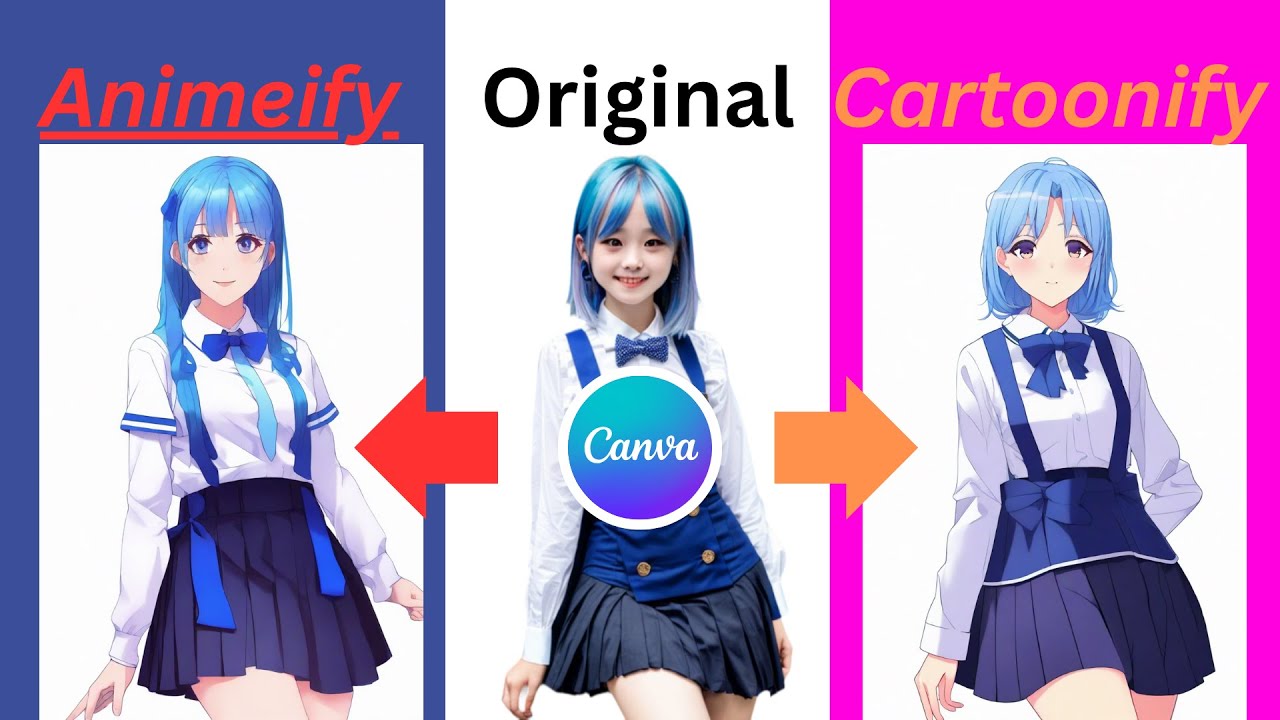 How to change your photo to Animeify and cartoonify in canva apps