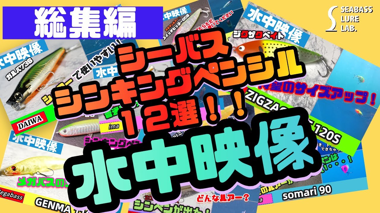 【水中映像】シーバス用シンペン12選！オススメルアーまとめ！【シーバスルアーラボ】【総集編】