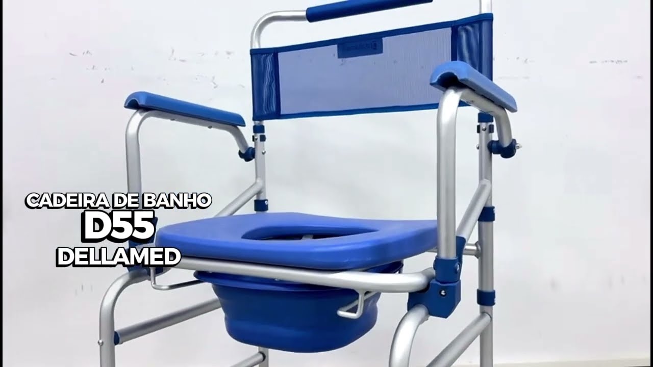 Cadeira de Banho D55 Ultraleve 4 em 1 até 135kg Dellamed