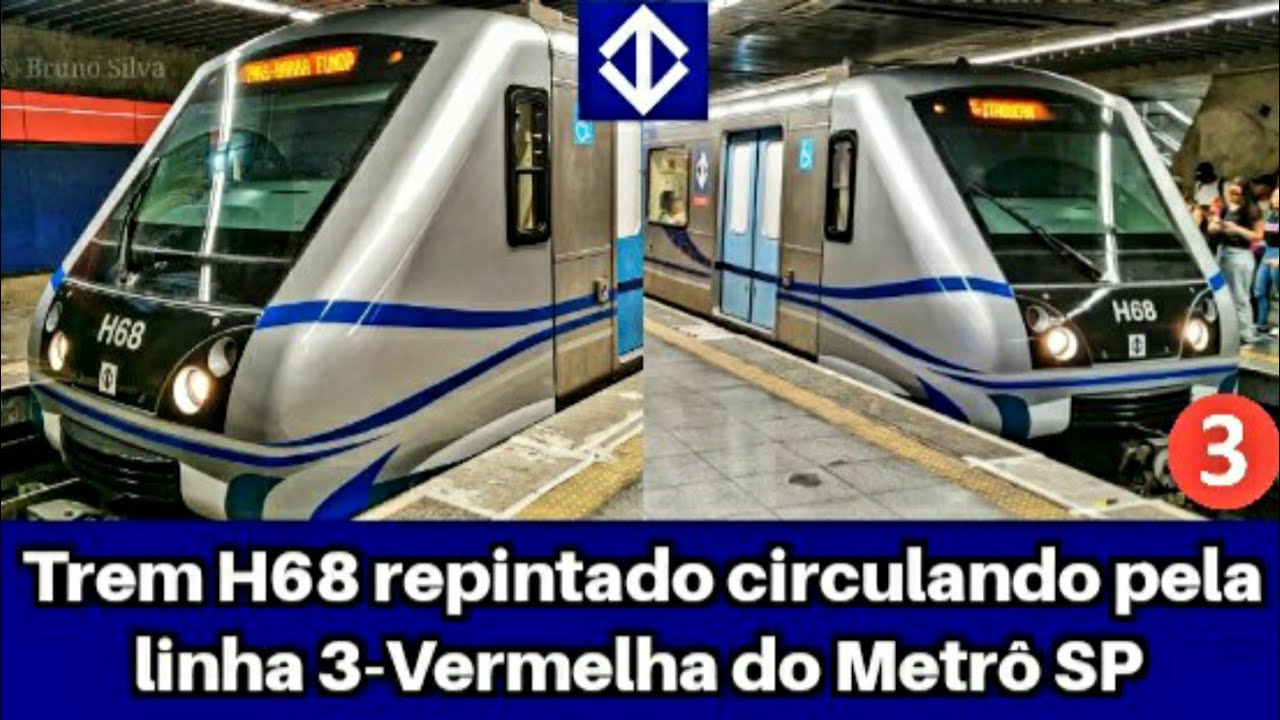 Metrô SP | Trem H68 repintado e circulando pela linha 3-Vermelha
