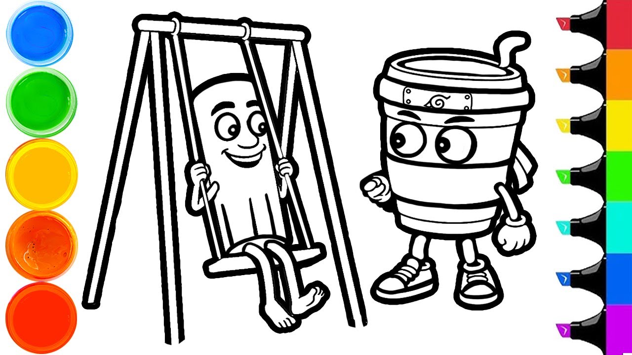 How To Draw Cappuccino Assassino & Tung Tung Tung Sahur Playing Slide | Italian Brainrots Memes