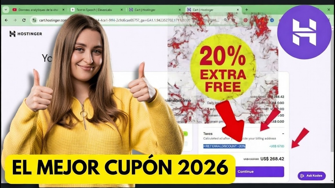 El Mejor CUPOM Hostinger 2026 🔥 EL Maximo Descuento Hostinger ¡Actívalo ahora!