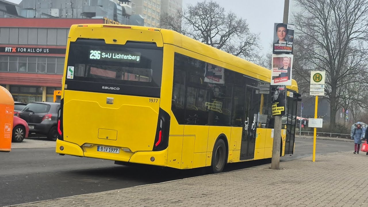 Bus Berlin | Mitfahrt im 296 von U Tierpark bis S+U Lichtenberg im Ebusco EE22 1977