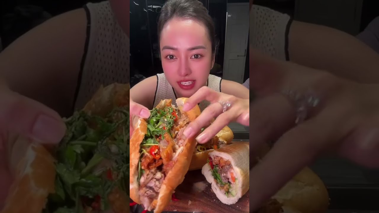 Mời mọi người Mukbang Bánh Mỳ Heo Quay, Bánh Mỳ Thịt Nướng, Bánh Mỳ Xá Xíu với em nghen