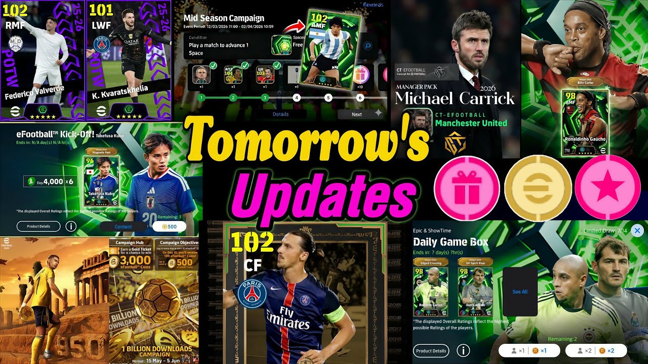 Бесплатный 104 Showtime: что будет завтра и в следующий четверг в eFootball 2026, бесплатные моне...