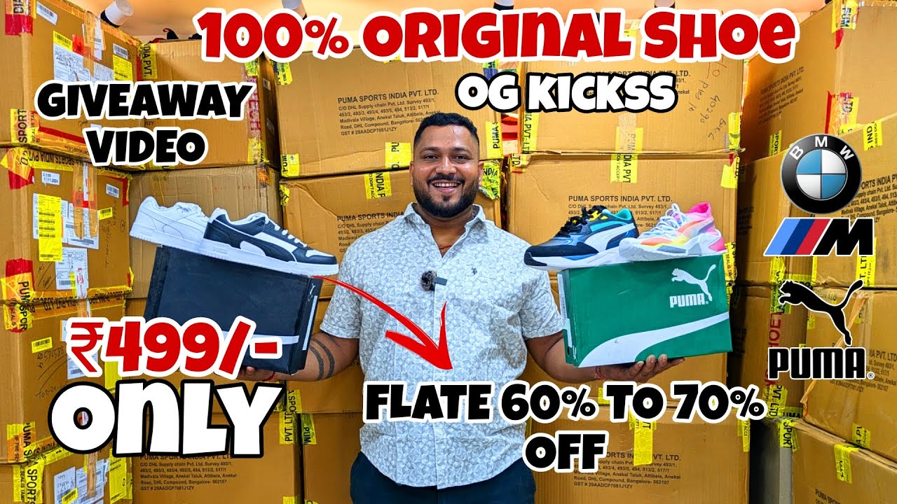 100% Orignal Shoe ₹499 😱| Puma Flipflop |60% to 70% | Buy 1 Get 2 Free | Branded Shoe In Mumbai