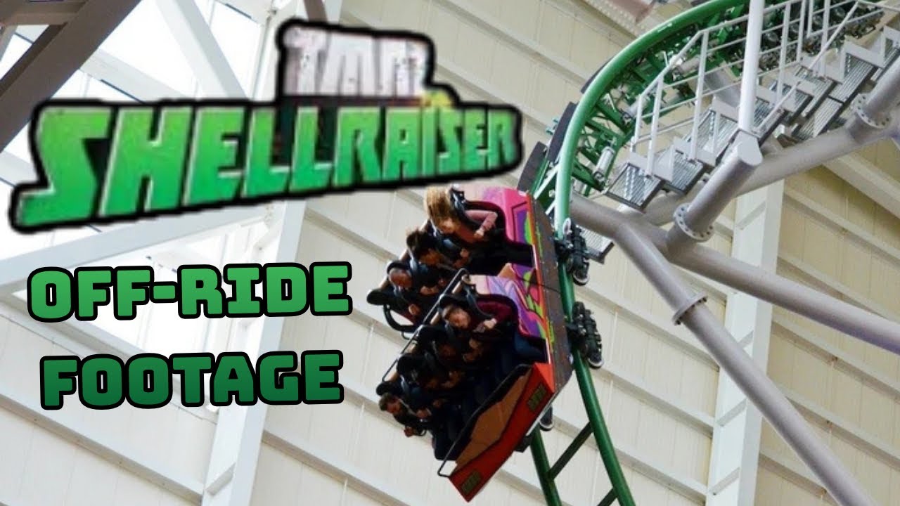 TMNT Shellraiser Off-Ride Footage | Nickelodeon Universe Worlds Steepest Coaster