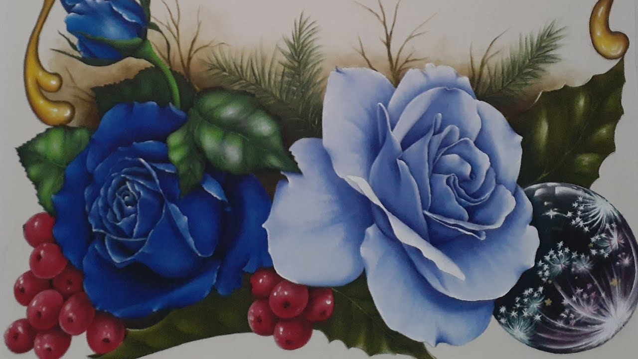 Pintura de rosa azul clara
