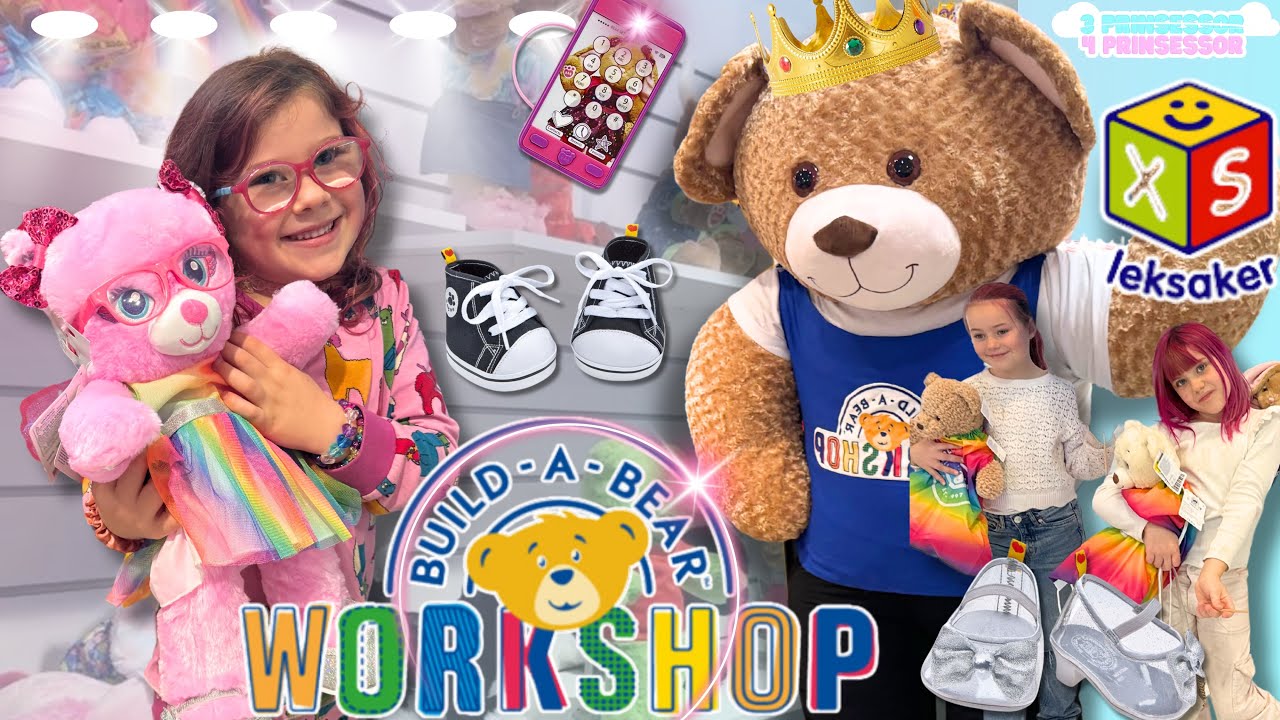 Build a bear VIP💫🧸🛍️Gör din egen nallebjörn🎀 Mall of scandinavia - 3prinsessor VLOGG