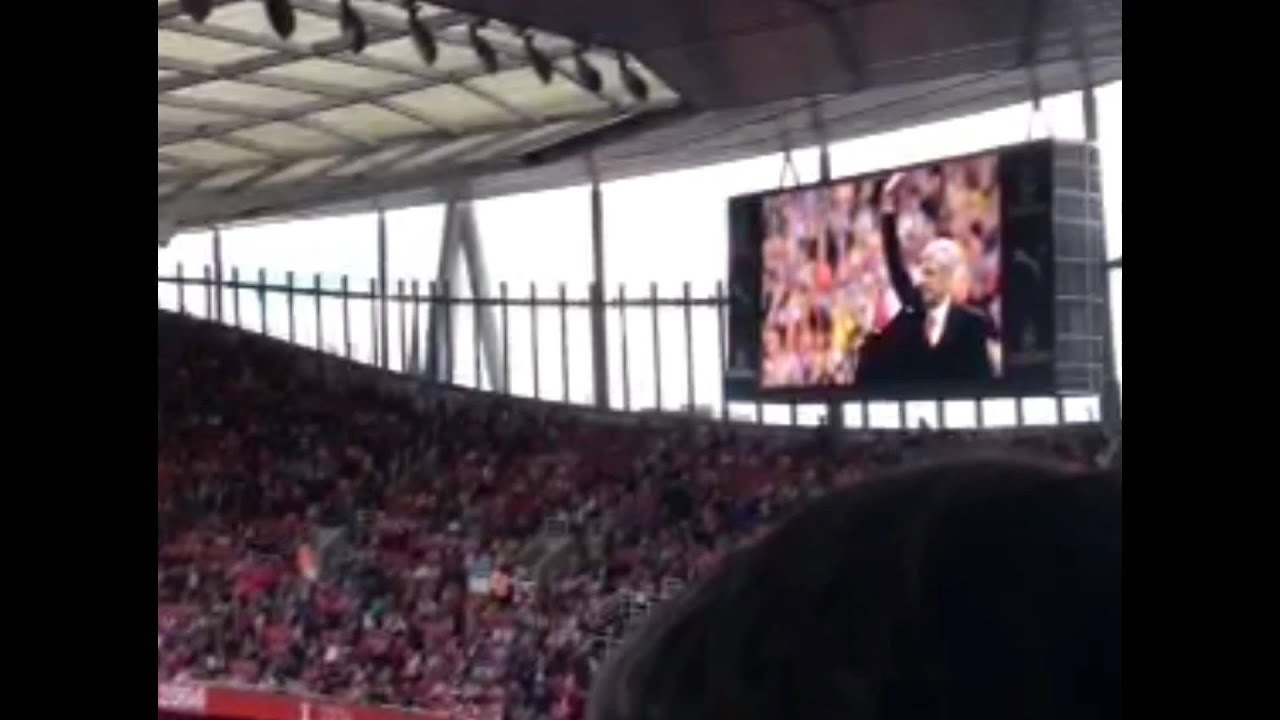 Pre match video at the arsenal