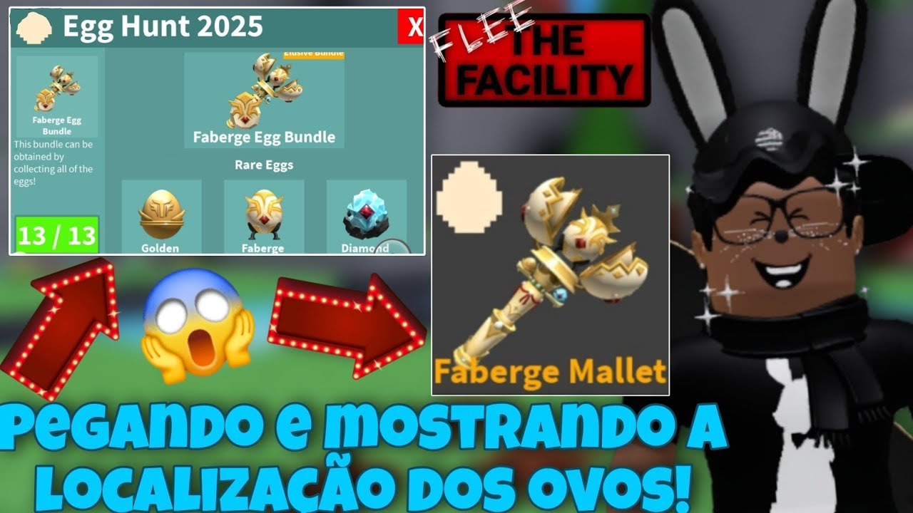 PEGANDO O SET SECRETO E MOSTRANDO A LOCALIZAÇÃO DOS OVOS NO MARRETÃO!😱 | Roblox Flee The Facility
