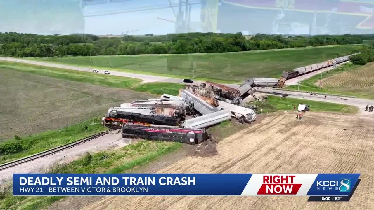 One killed, one injured in semi vs. train crash that caused massive derailment