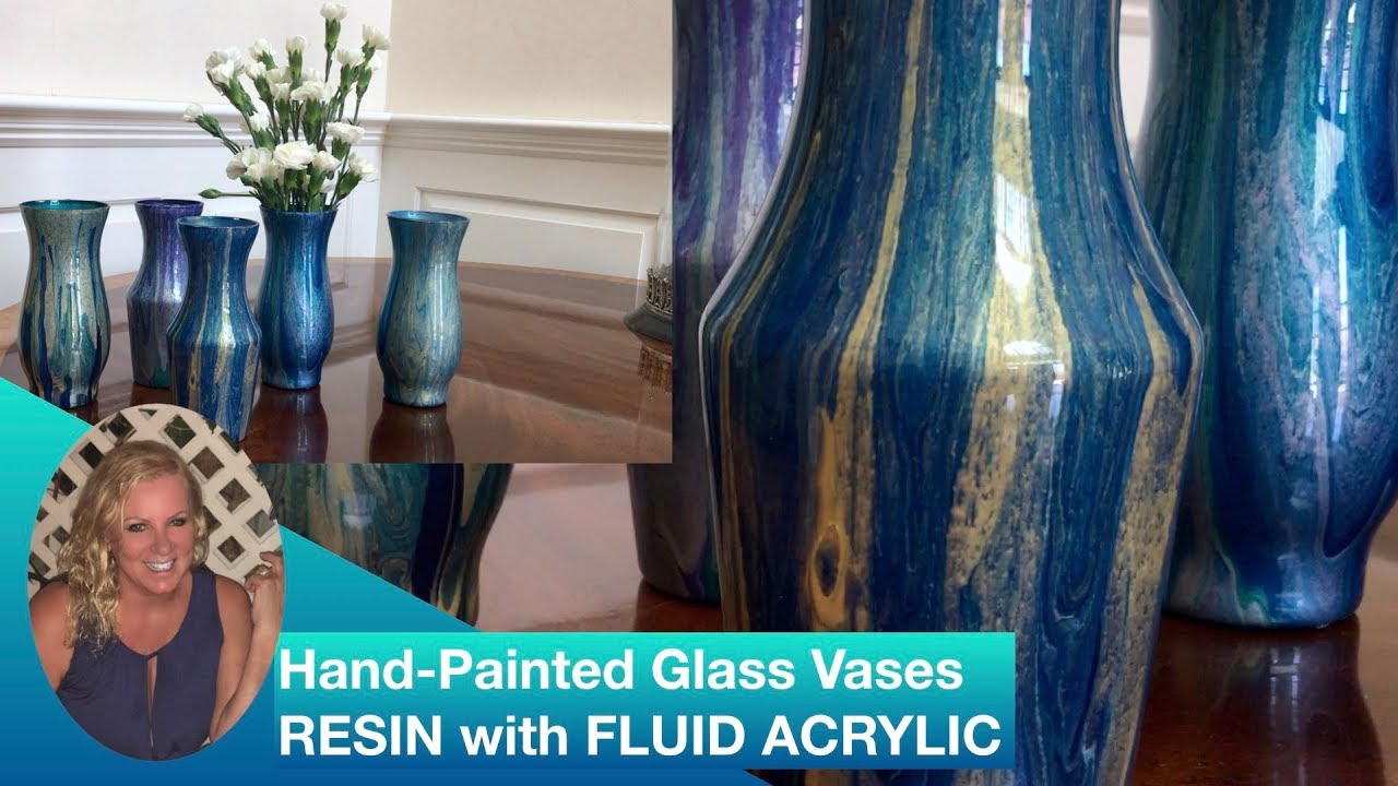 (41) Hand-Painted Resin and Acrylic Glass Vases - MOTHER’S DAY GIFTS