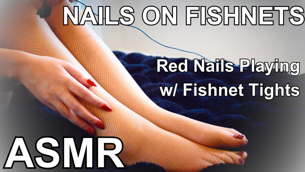 ✨ ASMR Fishnet Tights & Red Nails: Skin Oiling & Scratching (No Talking)