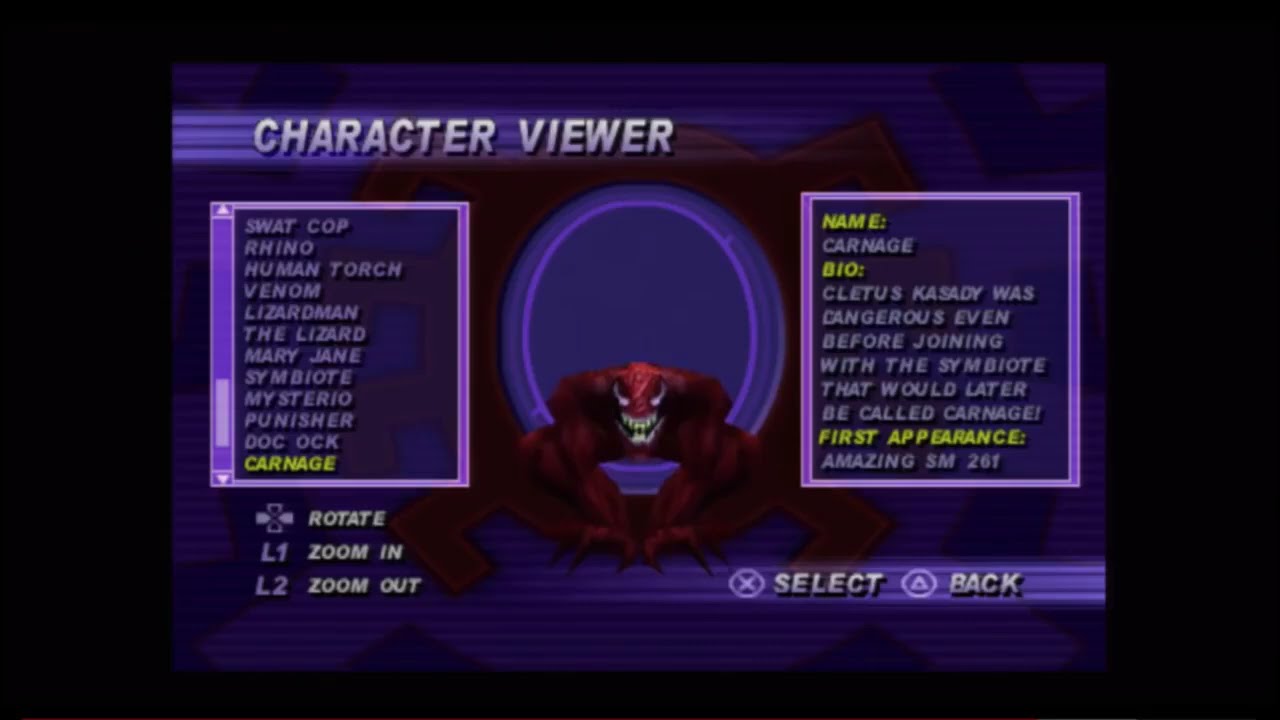 Spider man 2000 All Carnage voice lines