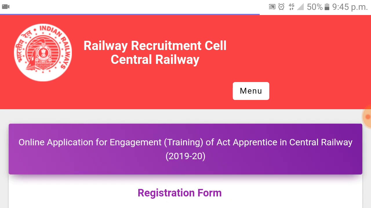 rrc cr mumbai 2562 post recruitment of apprentices ||rrc cr notification 2020 ||