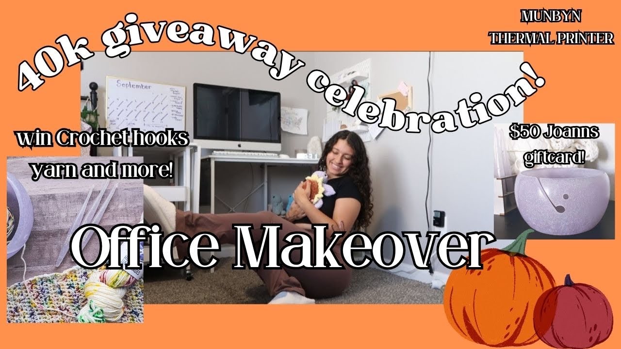 CROCHET OFFICE MAKEOVER🎃 40k giveaway 🛍