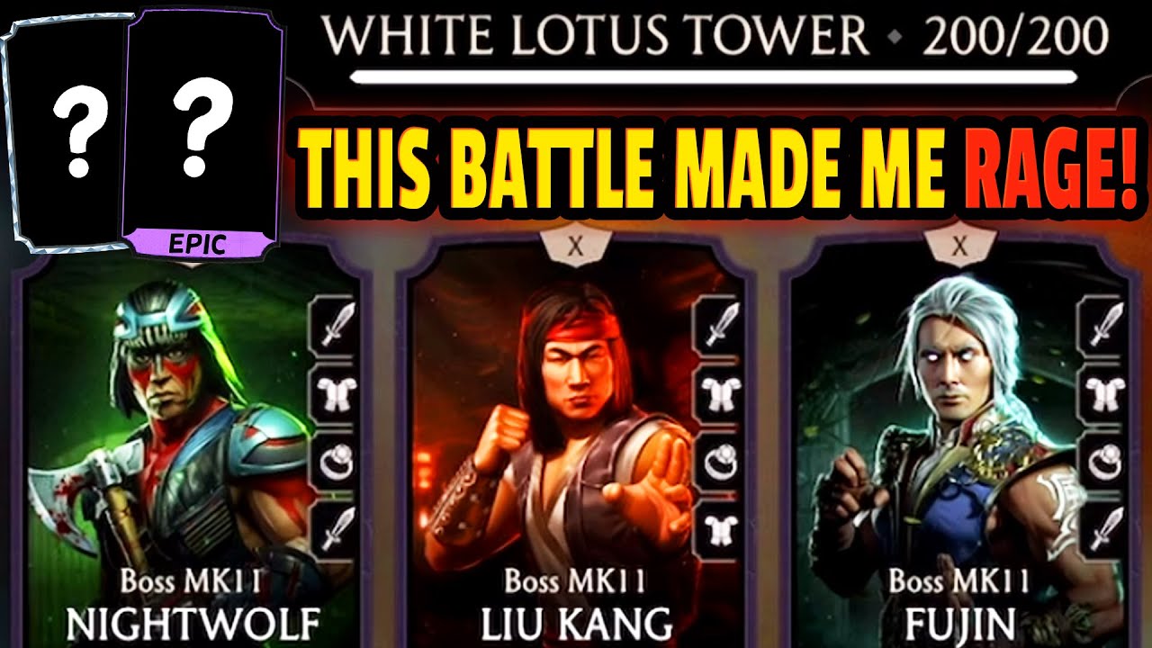 MK Mobile. Battle 200 in Fatal White Lotus Tower Almost Gave Me a Heart Attack! My Reward...
