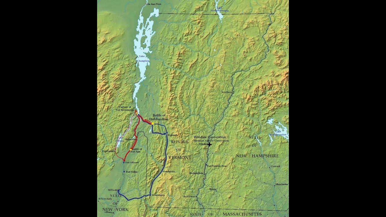 The History of Vermont During the American Revolution - Animated Map