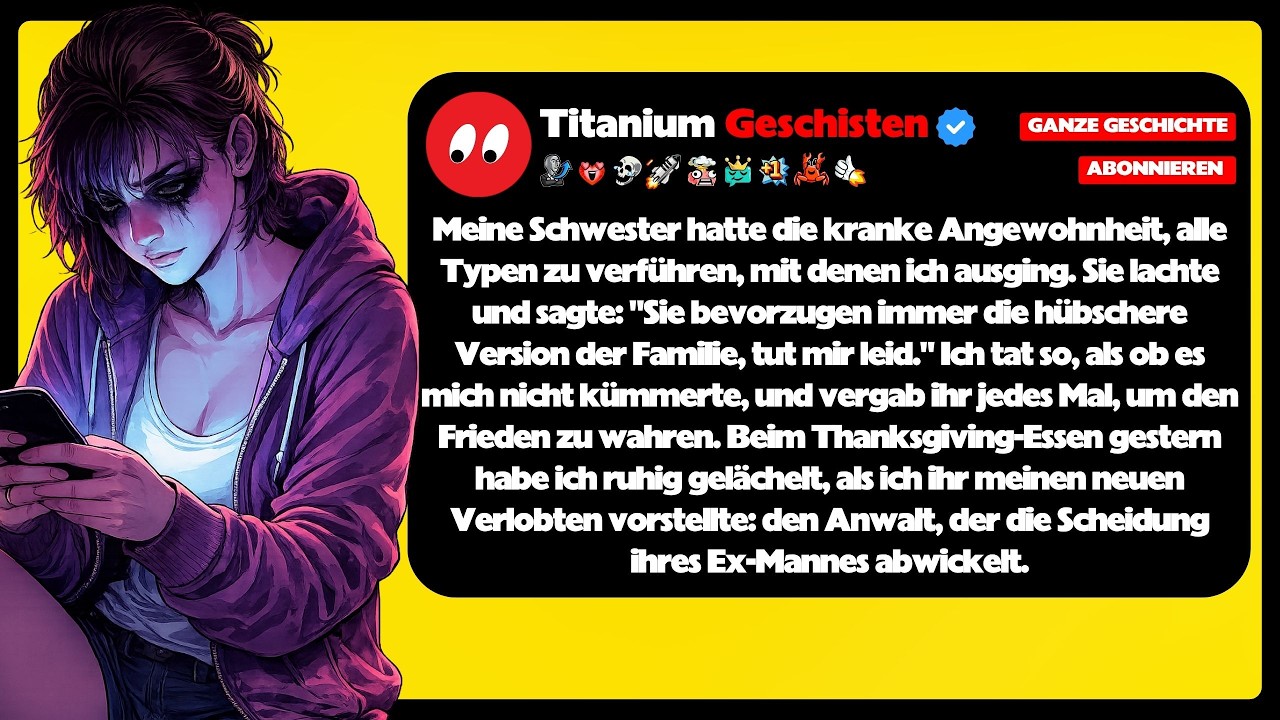 [GANZE GESCHICHTE] Meine Schwester hatte die kranke Angewohnheit, alle Typen zu verf&uuml;hren, mit...