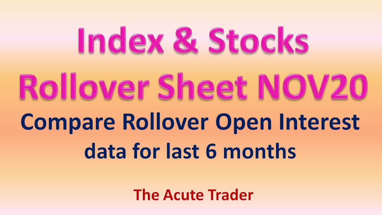 Index and Stock Rollover Sheet And Analysis for November 2020 Expiry