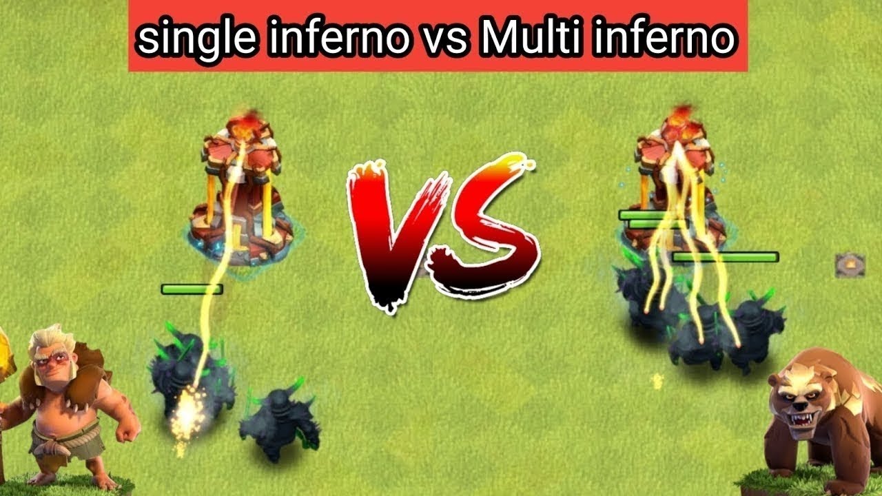 Single inferno tower vs multi inferno tower attack clashofclans game 