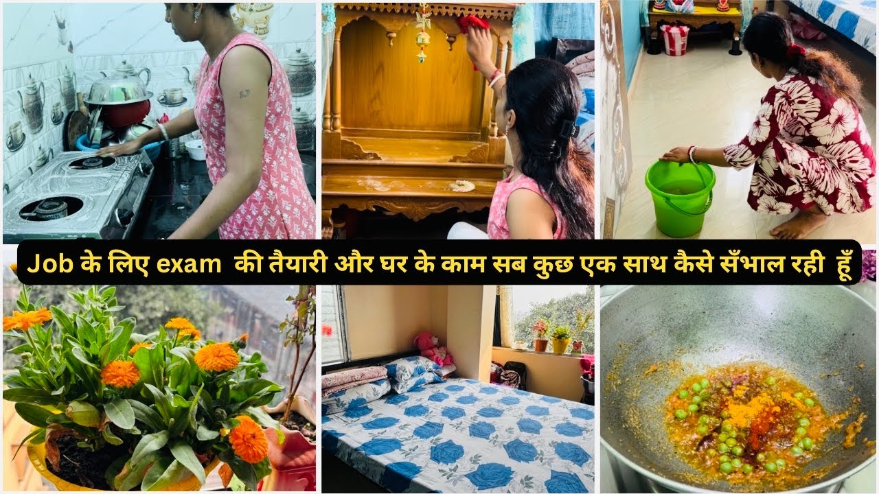 Housewife Work In Home/Ek Housewife Hokar Ghar+Job Ke Liye Exam Ki Taiyari Kaise Kar Rahi Hu Manage.