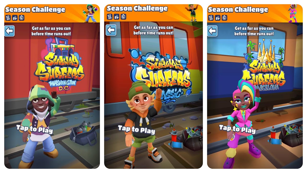 Epic Season Challenge in 3 Cities! Subway Surfers Classic 2025 vs Washington D. C. vs Barcelona
