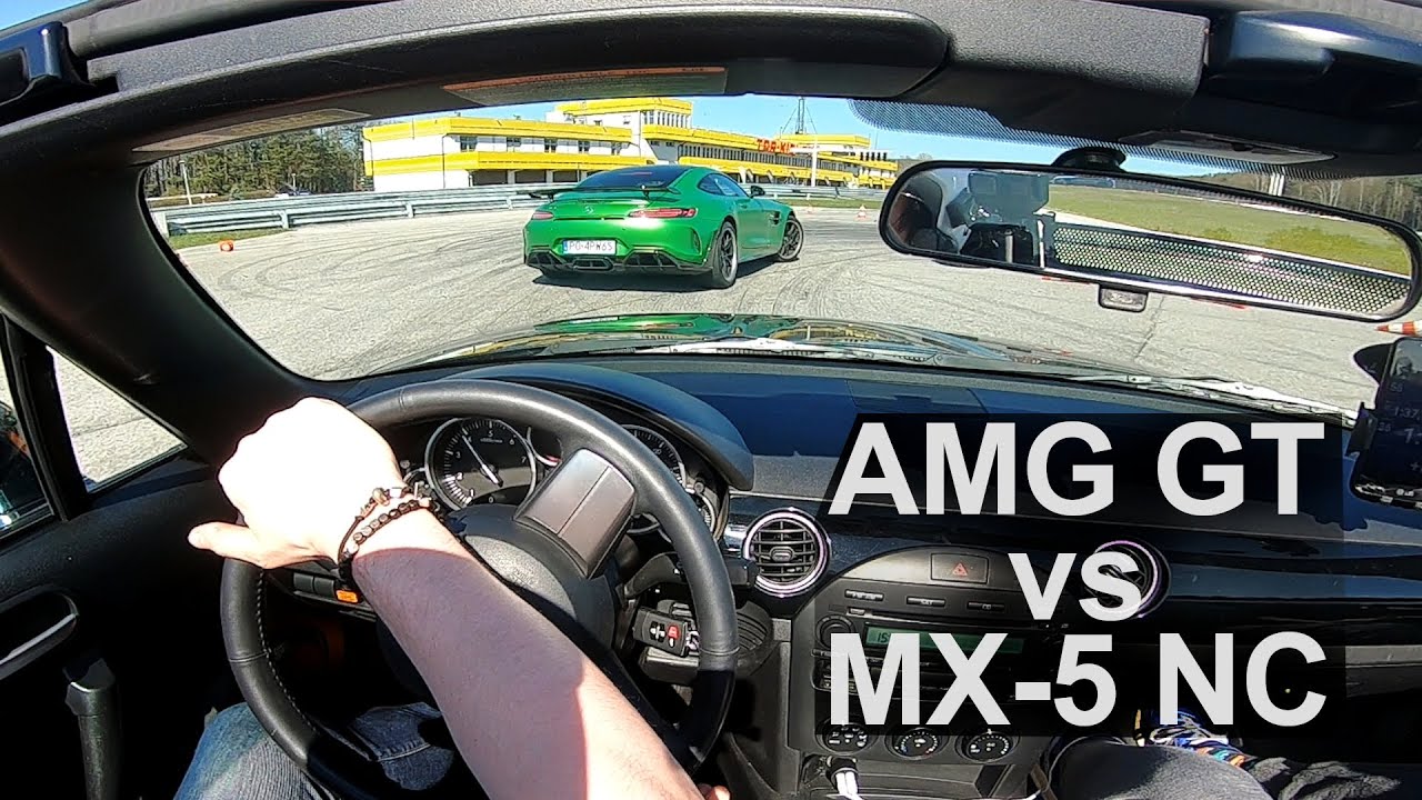 Stock Mazda MX-5 NC chasing Mercedes AMG GT | Moto LAB