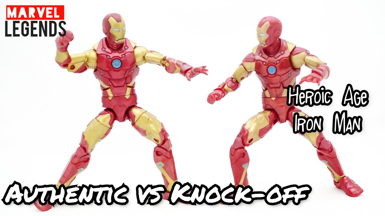How to spot bootleg / KO Marvel Legends Heroic Age Iron Man (Iron Monger BAF Wave)